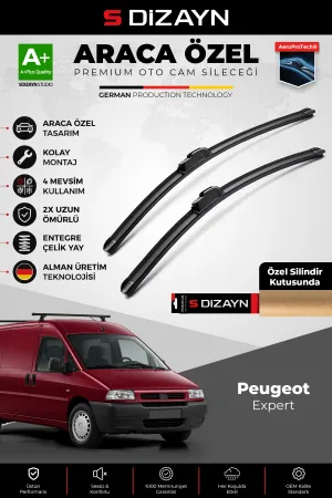 S-Dizayn Peugeot Expert Ön Cam Silecek Seti 1996-2006 Premium Araca Özel 65-50 Cm A+ Kalite Aocs-179