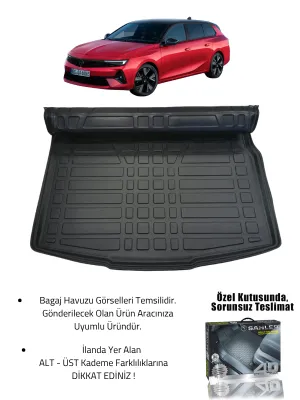 Sahler Opel Astra L 2022+ Uyumlu 4.5D Premium Havuzlu Oto Paspas ve Liner Marka 3D ALT Bagaj Havuzu - Görsel 2