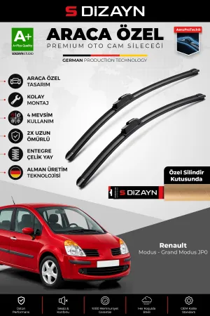 S-Dizayn Renault Modus - Grand Modus Jp0 Ön Cam Silecek Seti 2004-2012 Premium Araca Özel 70-65 Cm A