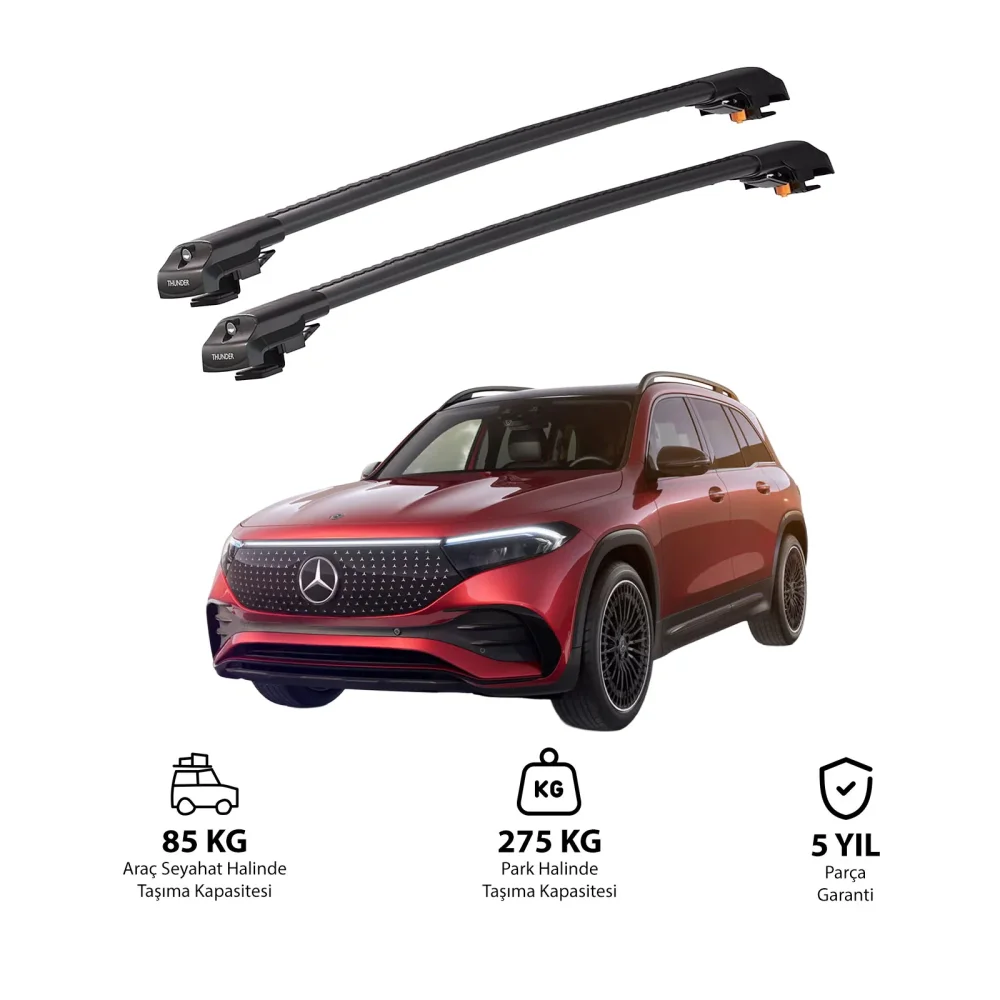 MERCEDES-BENZ EQB 2021 ve Sonrası TRX1 Thunder Carrier Kilitli Ara Atkı Siyah