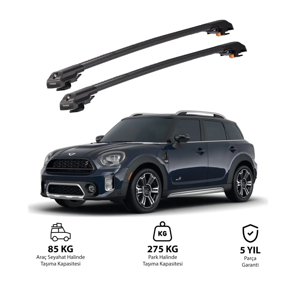 MINI COUNTRYMAN 2017- 2023 TRX1 Thunder Carrier Kilitli Ara Atkı Siyah