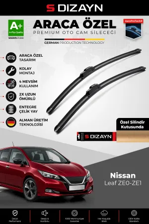 S-Dizayn Nissan Leaf Ze0 Ön Cam Silecek Seti 2011-2024 Premium Araca Özel 65-40 Cm A+ Kalite Aocs-19