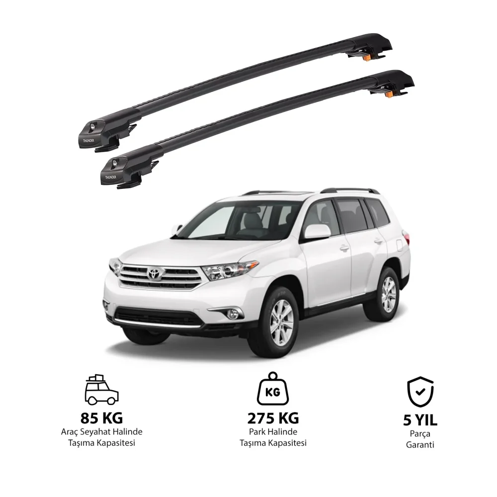 TOYOTA HIGHLANDER 2008-2013 TRX1 Thunder Carrier Kilitli Ara Atkı Siyah