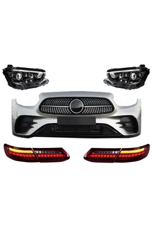 Mercedes c238 makyajlı dönüşüm body kit far tampon stop seti 2016 / 2021 e coupe