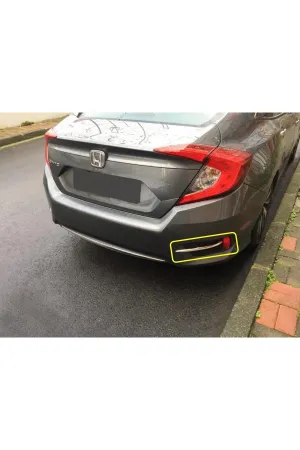 Honda Civic 2016-2018 Krom Arka Sis Farı Çerçevesi Aksesuarı 2 P.