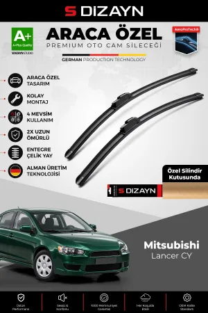 S-Dizayn Mitsubishi Lancer Cy Ön Cam Silecek Seti 2007-2017 Premium Araca Özel 60-40 Cm A+ Kalite Ao