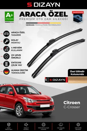 S-Dizayn Citroen C-Crosser Ön Cam Silecek Seti 2007-2012 Premium Araca Özel 60-53 Cm A+ Kalite Aocs-