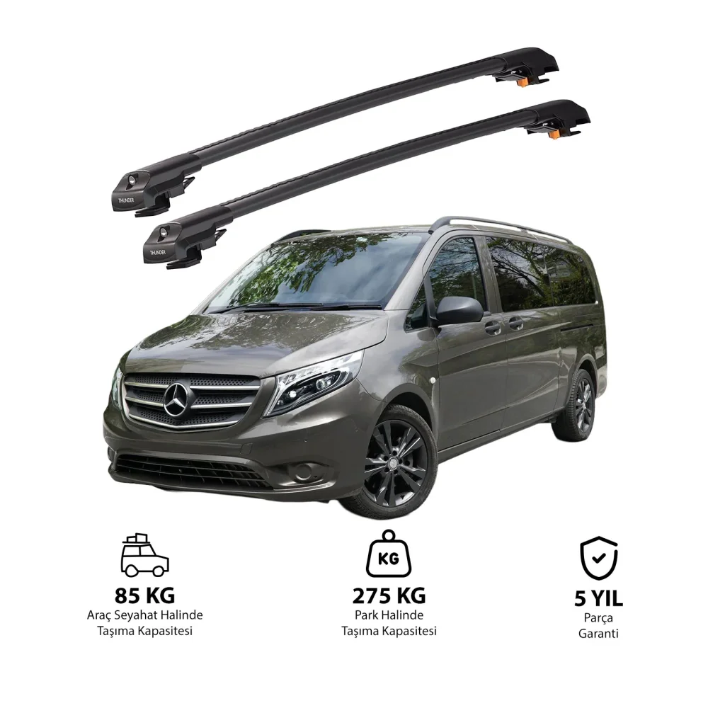 MERCEDES-BENZ TOURER 2015 ve Sonrası TRX1 Thunder Carrier Kilitli Ara Atkı Siyah