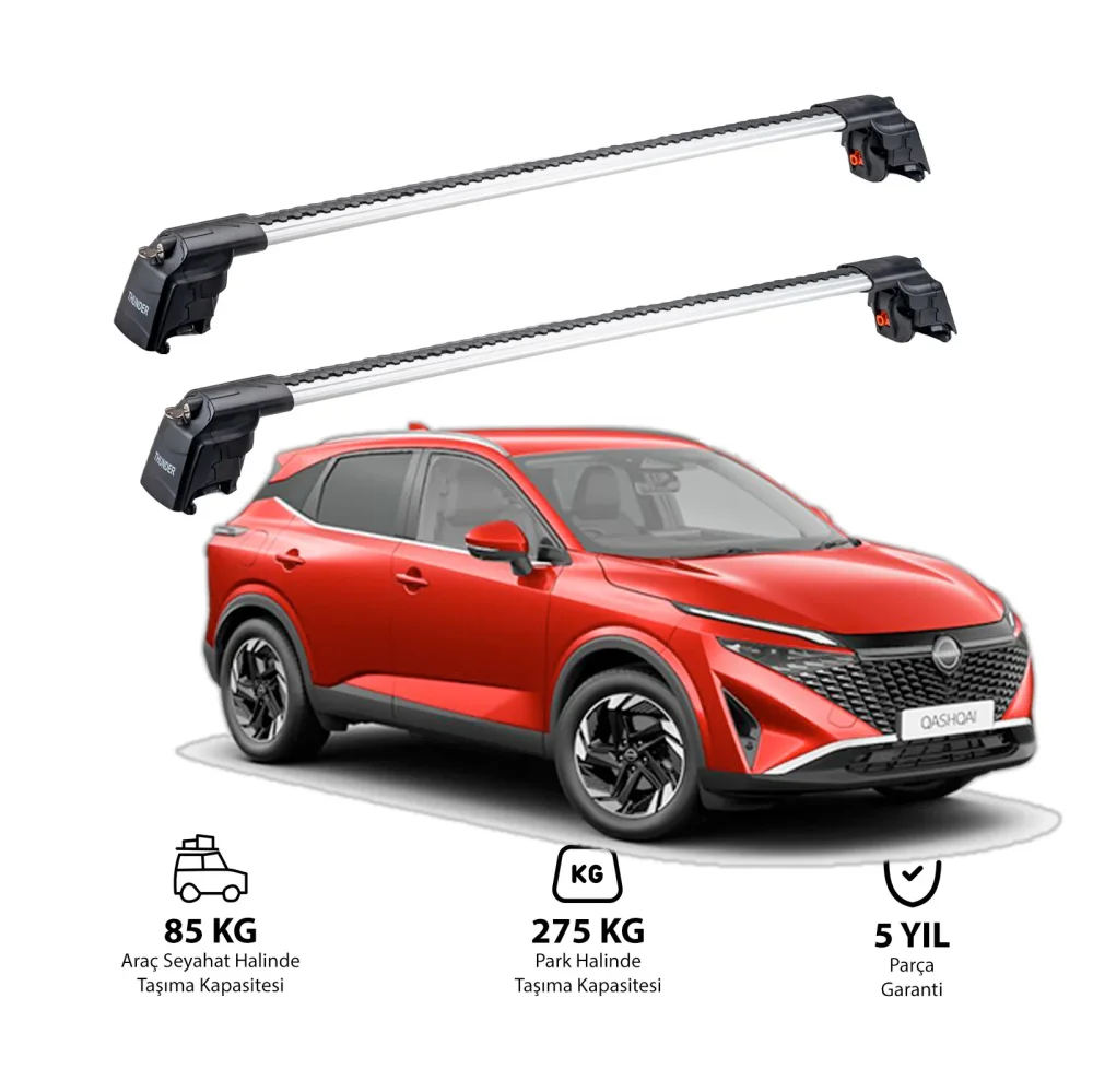 NISSAN QASHQAI 2021 ve Sonrası TRX2 Thunder Carrier Ara Atkı Gri