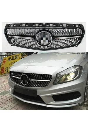 AUTOGP Mercedes w176 diamond amg ön panjur ızgara seti 2012 / 2016 a serisi thumb 2
