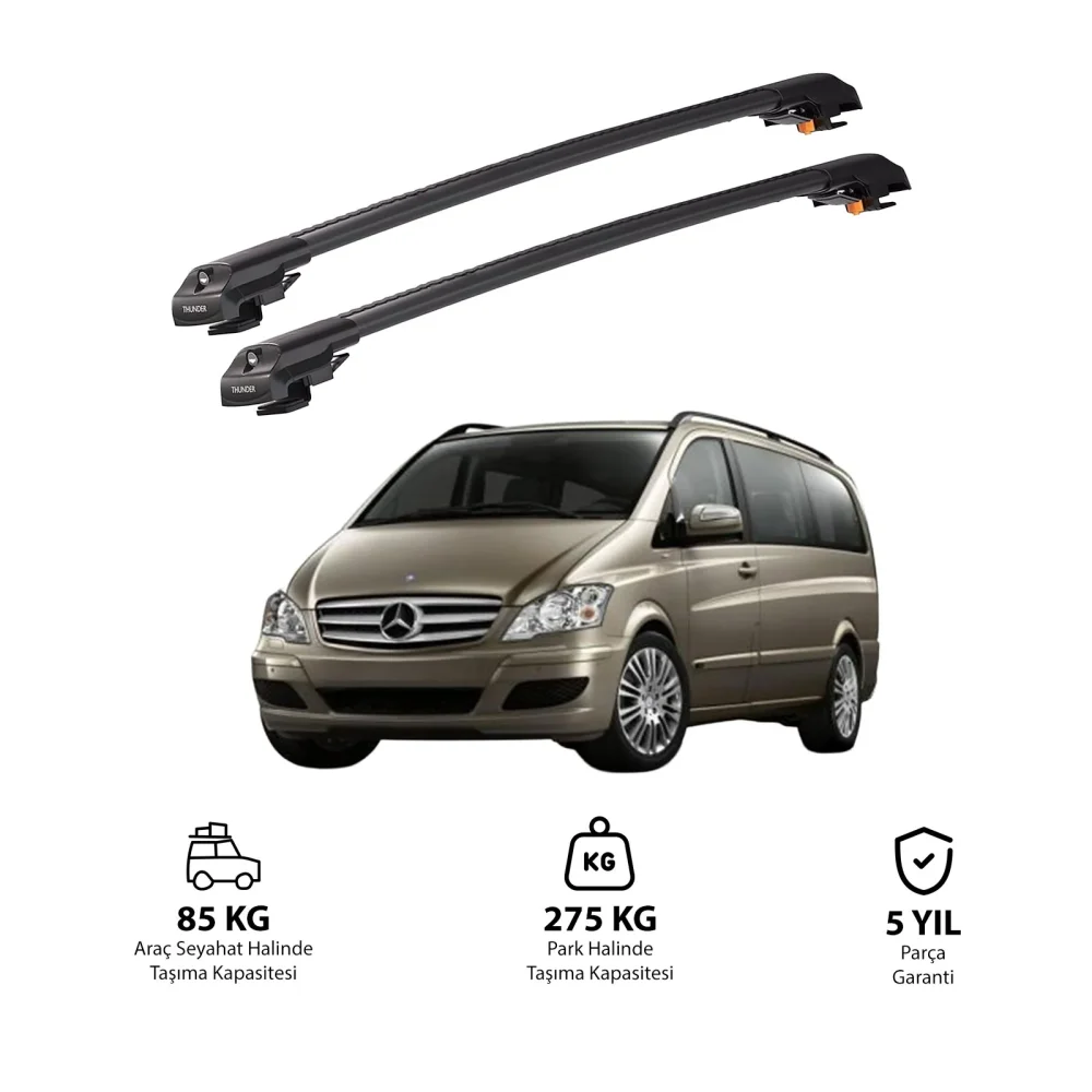 MERCEDES-BENZ VIANO 2003-2014 TRX1 Thunder Carrier Kilitli Ara Atkı Siyah