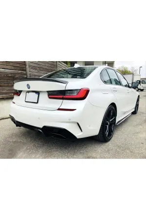 Bmw g20 340i arka difüzör ve egzoz ucu seti m performance 2019+ siyah thumb 4