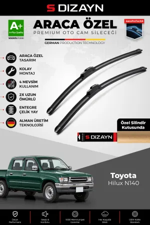 S-Dizayn Toyota Hilux N140 Ön Cam Silecek Seti 1997-2005 Premium Araca Özel 43-43 Cm A+ Kalite AOCS-