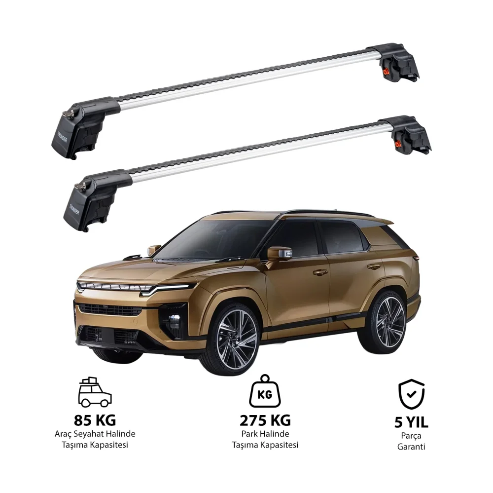 Ssangyong Actyon 2024 - Sonrası TRX2 Thunder Carrier Ara Atkı Gri
