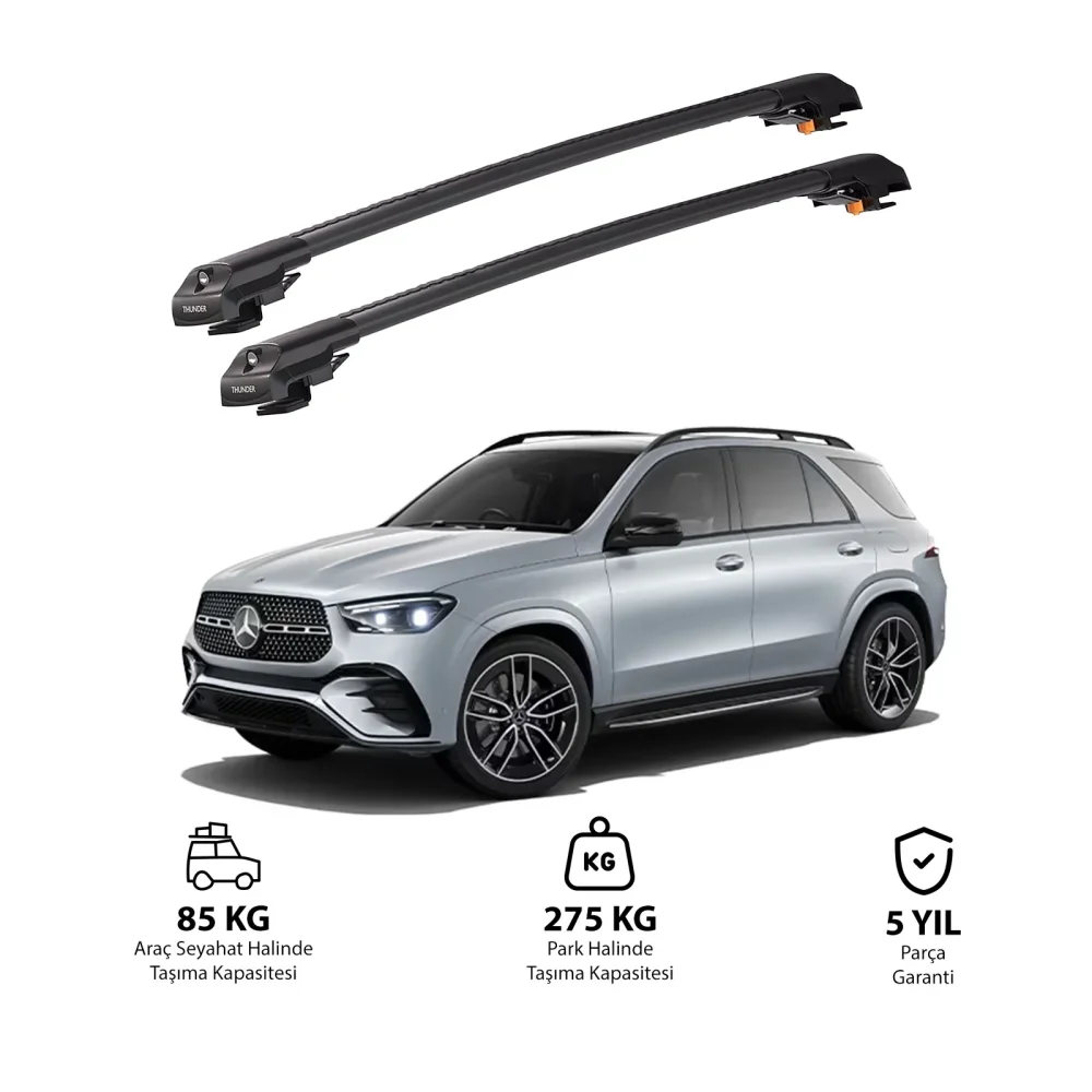 MERCEDES GLE 2016-2024 TRX1 Thunder Carrier Kilitli Ara Atkı Siyah