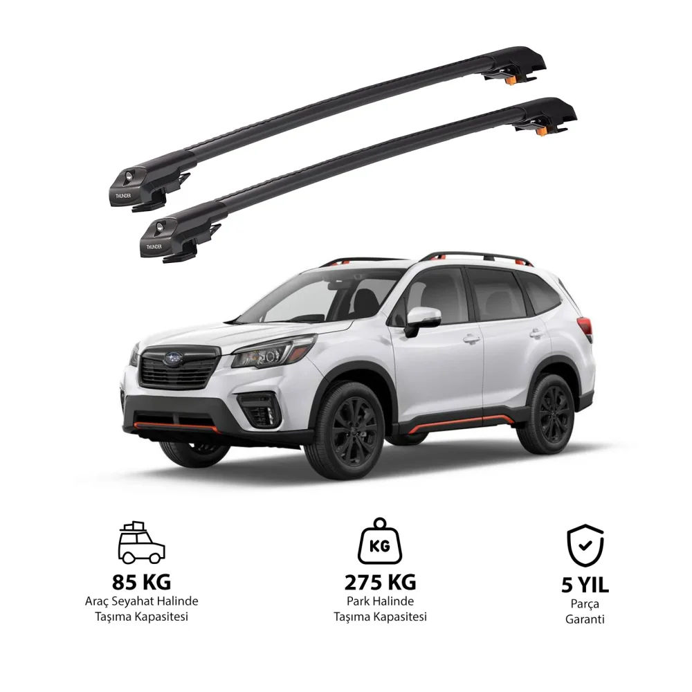 SUBARU FORESTER 2019 ve Sonrası TRX1 Thunder Carrier Kilitli Ara Atkı Siyah
