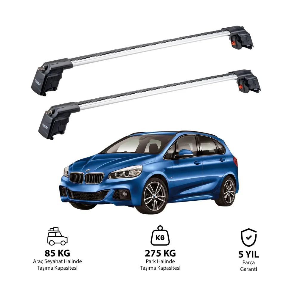 BMW 2 SERİES ACTIVE TOURER 2014 ve Sonrası TRX2 Thunder Carrier Ara Atkı Gri