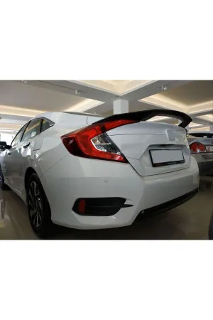 Honda civic fc5 uyumlu bagaj üstü spoiler v model pianoblack 2016+ thumb 2