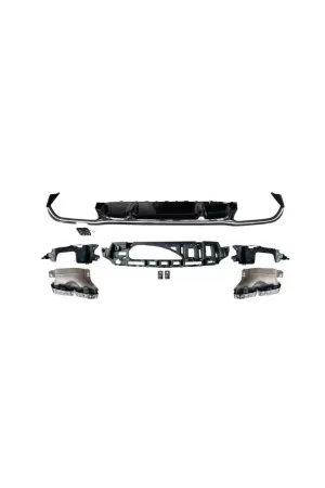 Mercedes w213 e63 arka tampon difüzör ve egzoz ucu seti amg 2021+ thumb 2