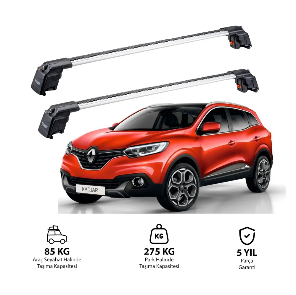 RENAULT KADJAR 2015-2022 TRX2 Thunder Carrier Ara Atkı Gri