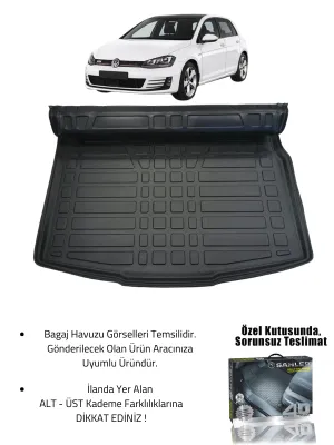 Sahler Golf 7 2013-2020 Uyumlu 4.5d Premium Havuzlu Paspas ve Liner Marka 3D ÜST Bagaj Havuzu - Görsel 2