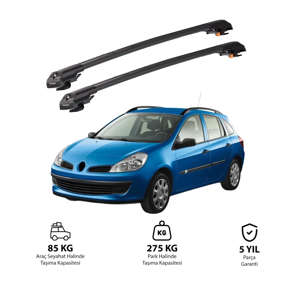RENAULT CLIO 2007-2012 TRX1 Thunder Carrier Kilitli Ara Atkı Siyah