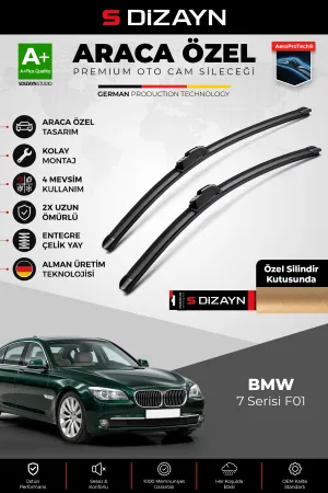 S-Dizayn BMW 7 Serisi F01 Ön Cam Silecek Seti 2008-2015 Premium Araca Özel 65-45 Cm A+ Kalite AOCS-1