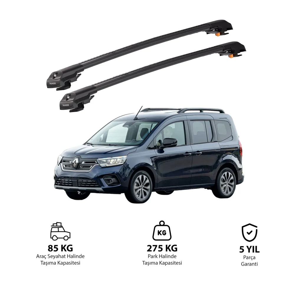 RENAULT KANGOO 2020- 2025 TRX1 Thunder Carrier Kilitli Ara Atkı Siyah