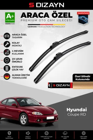 S-Dizayn Hyundai Coupe Rd Ön Cam Silecek Seti 1996-2009 Premium Araca Özel 55-45 Cm A+ Kalite Aocs-1