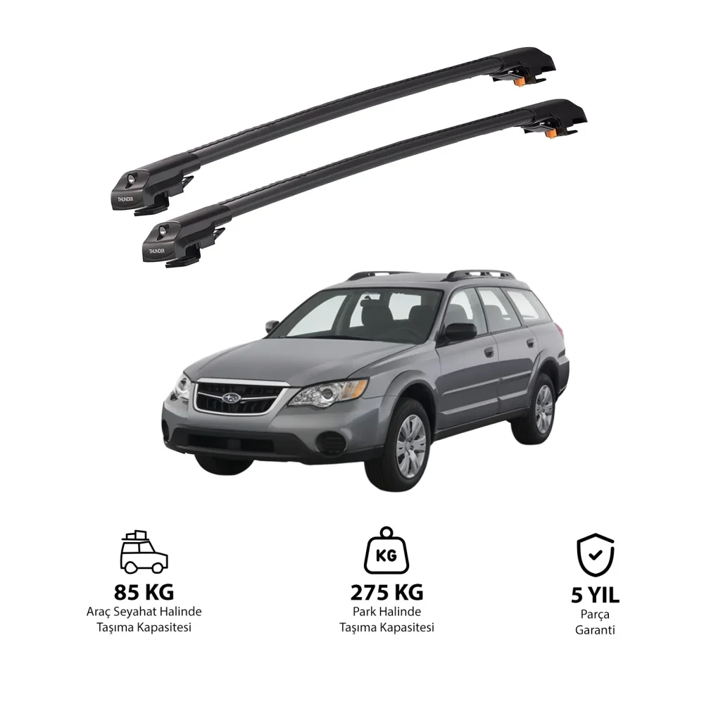 SUBARU OUTBACK LEGACY 2005-2009 TRX1 Thunder Carrier Kilitli Ara Atkı Siyah