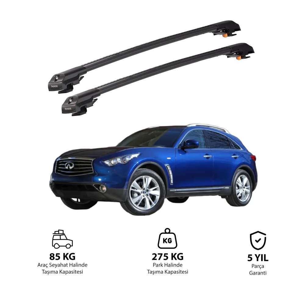 INFINITI FX 2009 ve Sonrası TRX1 Thunder Carrier Kilitli Ara Atkı Siyah
