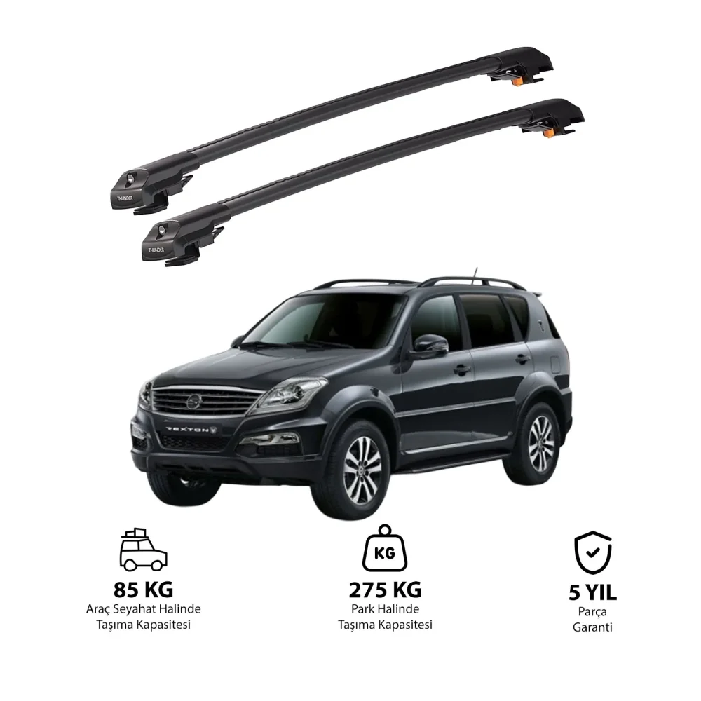 SSANGYONG REXTON 2006-2012 TRX1 Thunder Carrier Kilitli Ara Atkı Siyah