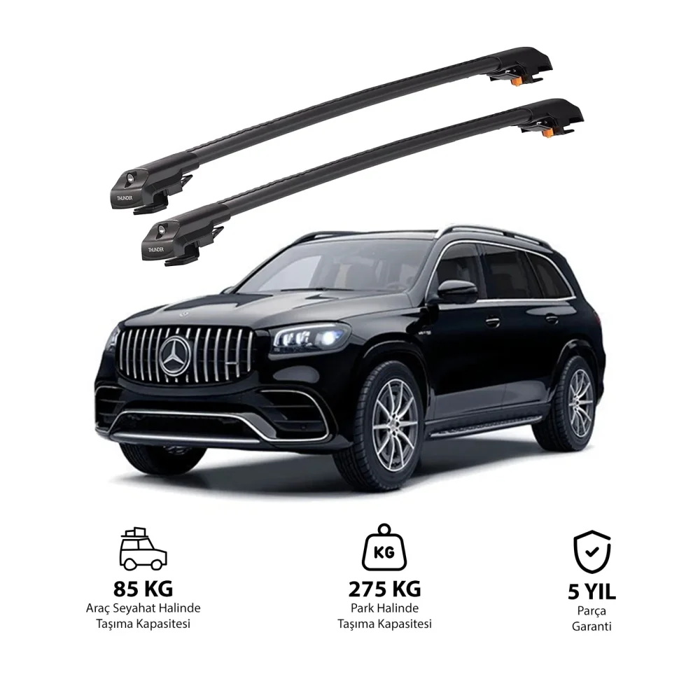 MERCEDES-BENZ GLS-CLASS 2020 ve Sonrası TRX1 Thunder Carrier Kilitli Ara Atkı Siyah