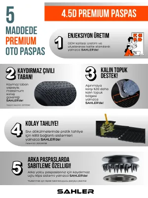 Sahler Citroen Berlingo 2019+ Uyumlu 4.5D Premium Havuzlu Oto Paspas Ve Liner Marka 3D Bagaj Havuzu - Görsel 3