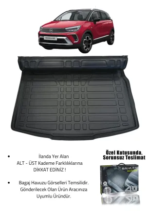 Sahler Opel Crossland 2017+ Uyumlu 4.5D Premium Havuzlu Oto Paspas ve Liner Marka 3D ALT Bagaj Havuzu - Görsel 2