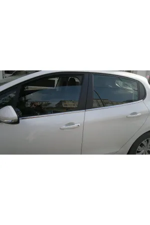 Peugeot 208 - 2012-2013 Krom Cam Altı Çıtası Aksesuarı 4 Parça