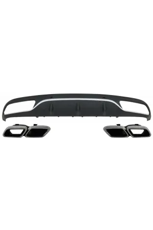 Mercedes W205 c63 arka tampon difüzörü ve egzoz ucu seti amg 2014+ thumb 3