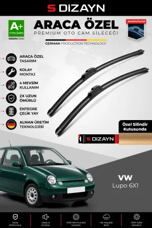 S-Dizayn Vw Lupo Ön Cam Silecek Seti 2003-2005 Premium Araca Özel 48-45 Cm A+ Kalite Aocs-2081