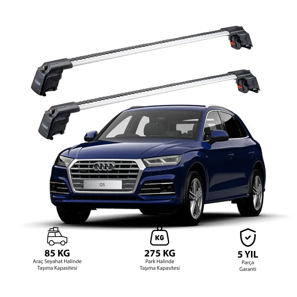 AUDI Q5 2018 ve Sonrası TRX2 Thunder Carrier Ara Atkı Gri