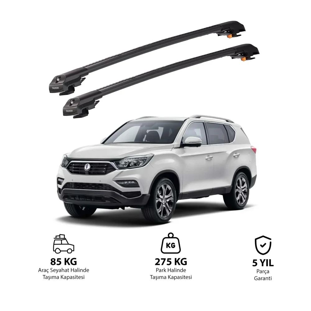 SSANGYONG REXTON W 2013-2017 TRX1 Thunder Carrier Kilitli Ara Atkı Siyah