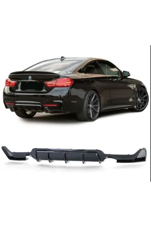 Bmw f32 f33 f36 arka tampon difüzörü 2 çıkış pianoblack 4 serisi