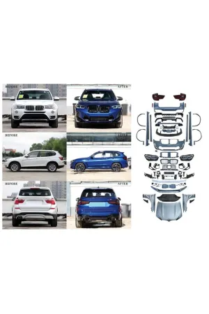 Bmw x3 f25 to g01 x3m dönüşüm body kit seti full facelift 2010 / 2017