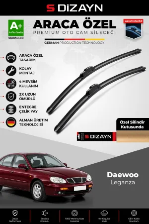 S-Dizayn Daewoo Leganza Ön Cam Silecek Seti 1997-2002 Premium Araca Özel 55-50 Cm A+ Kalite Aocs-183