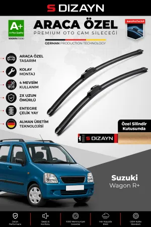 S-Dizayn Suzuki Wagon R+ Ön Cam Silecek Seti 1997-2007 Premium Araca Özel 50-45 Cm A+ Kalite Aocs-20
