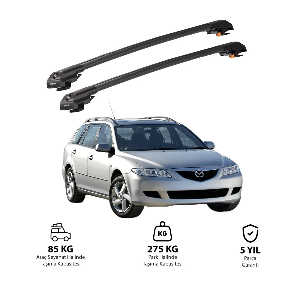 MAZDA 6 2002-2007 TRX1 Thunder Carrier Kilitli Ara Atkı Siyah