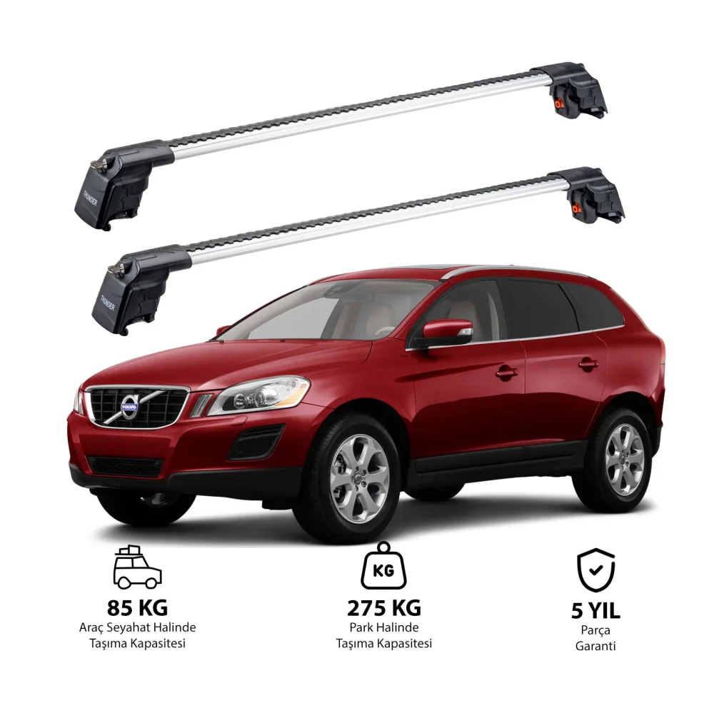 VOLVO XC60 2008-2015 TRX2 Thunder Carrier Ara Atkı Gri