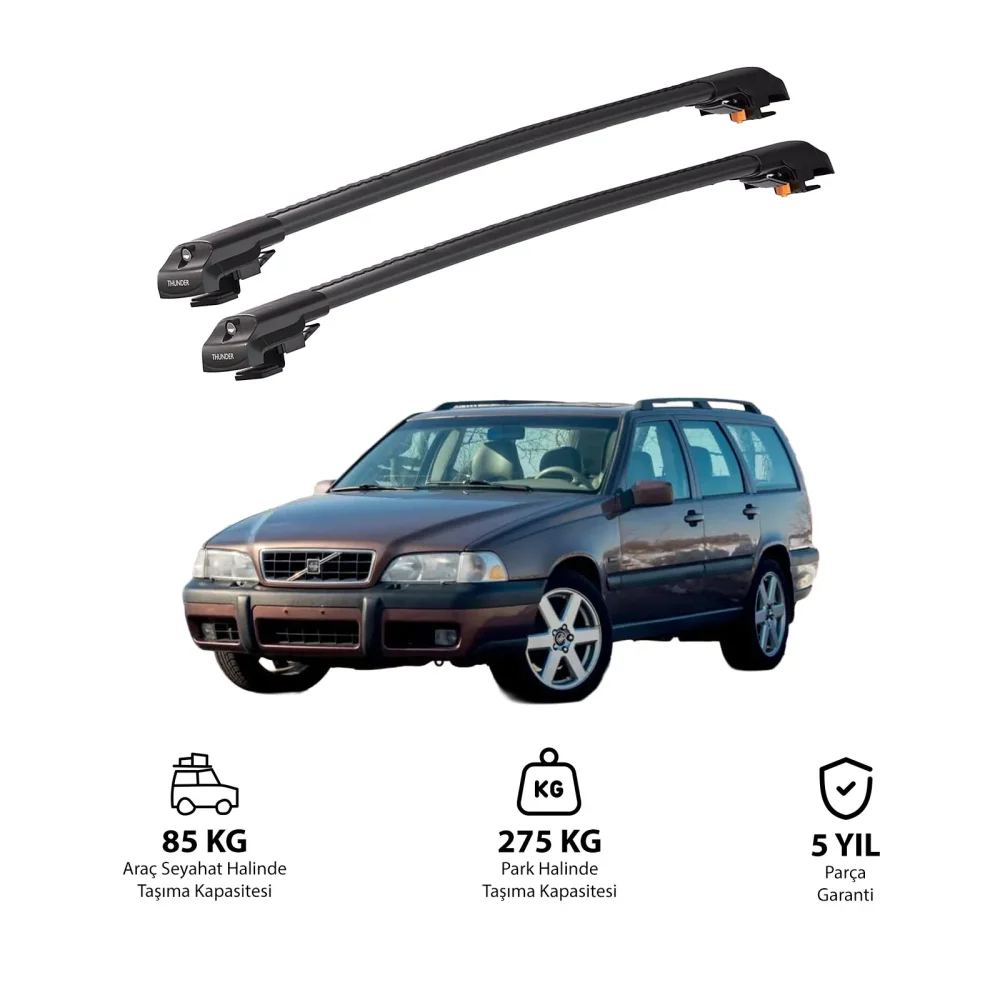 VOLVO XC70 1998-2000 TRX1 Thunder Carrier Kilitli Ara Atkı Siyah