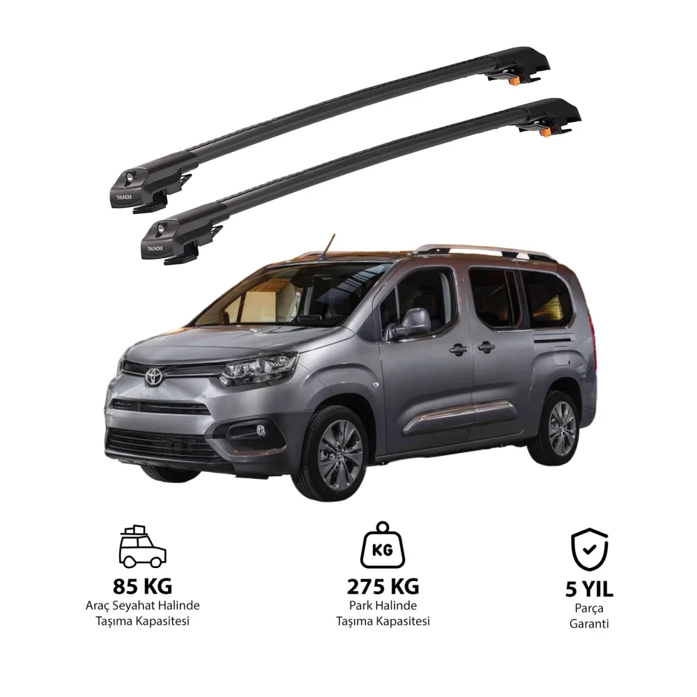 TOYOTA PROACE CITY 2019 - 2024 TRX1 Thunder Carrier Kilitli Ara Atkı Siyah
