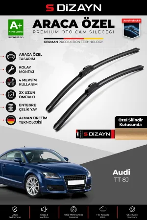 S-Dizayn Audi Tt 8J Ön Cam Silecek Seti 2006-2015 Premium Araca Özel 55-53 Cm A+ Kalite Aocs-2137