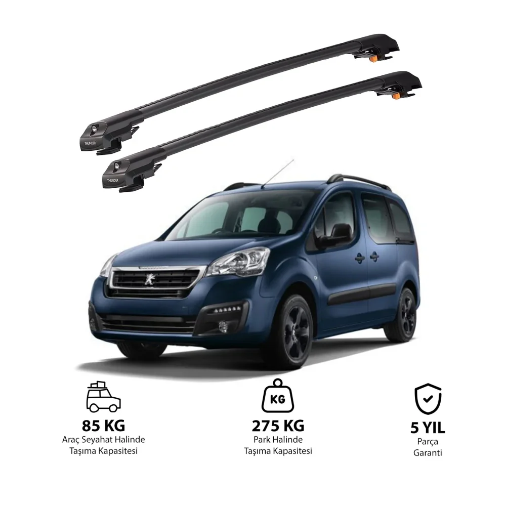 PEUGEOT PARTNER 2019 ve Sonrası TRX1 Thunder Carrier Kilitli Ara Atkı Siyah